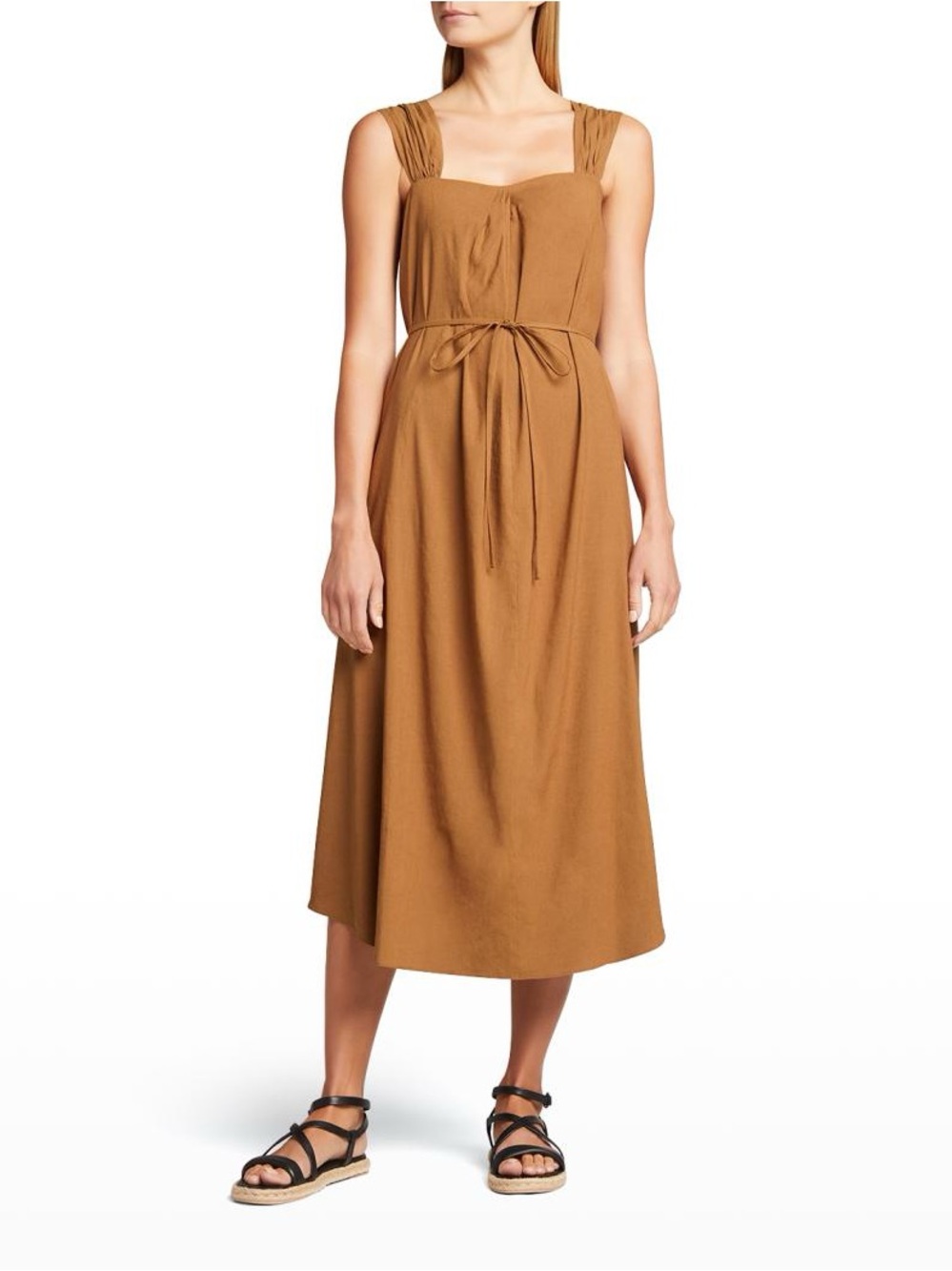 Vince "Poet Strap" Knot Front Midi Dress - Size S NWOT